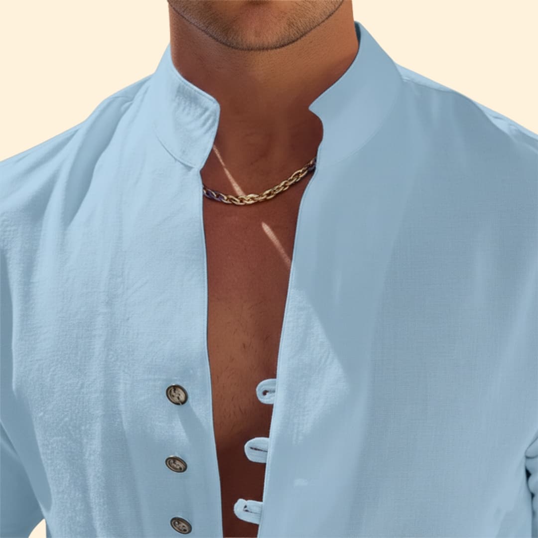 Men’s Elegant Shirt with Unique Front Design