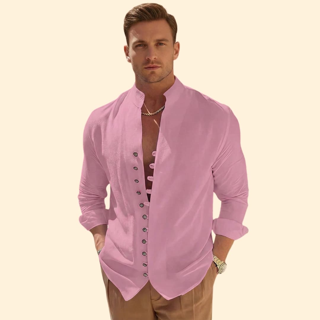 Men’s Elegant Shirt with Unique Front Design