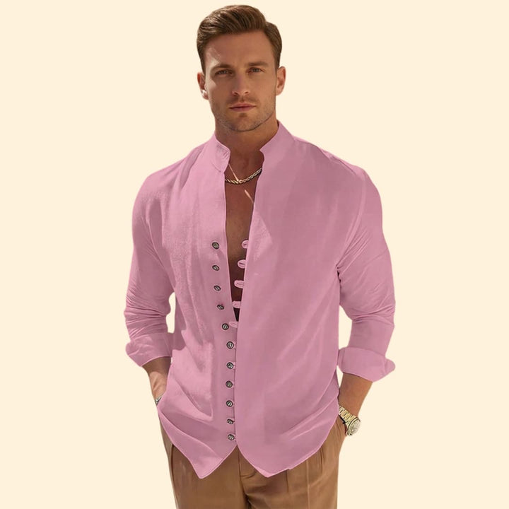 Men’s Elegant Shirt with Unique Front Design