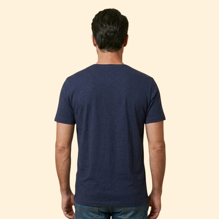 Men’s Henley T-Shirt with Three-Button Closure