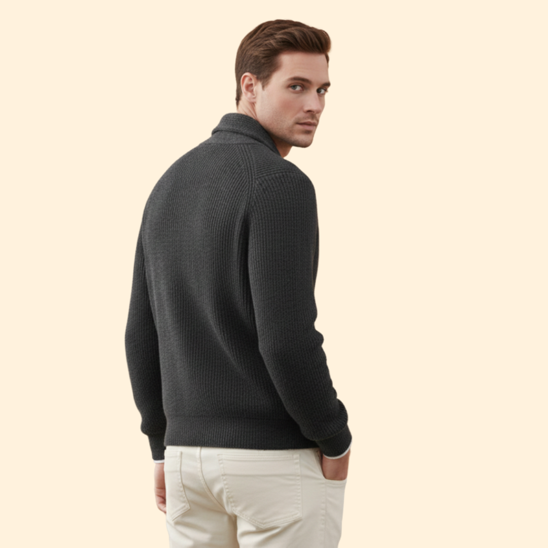 Men’s Knit Cardigan with Shawl Neck