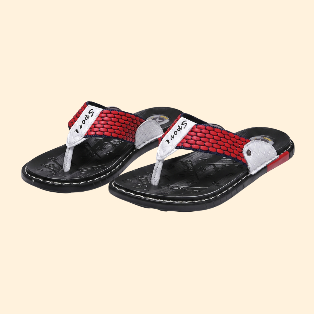 Men’s Leather Sandals with Stitching