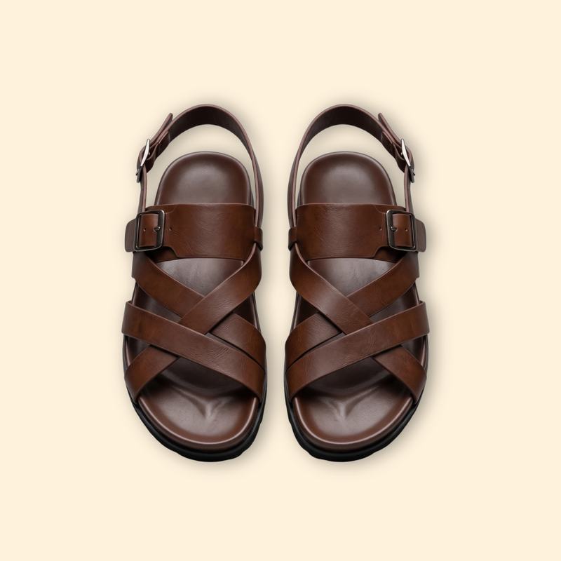 Men's Leather Sandals with Straps