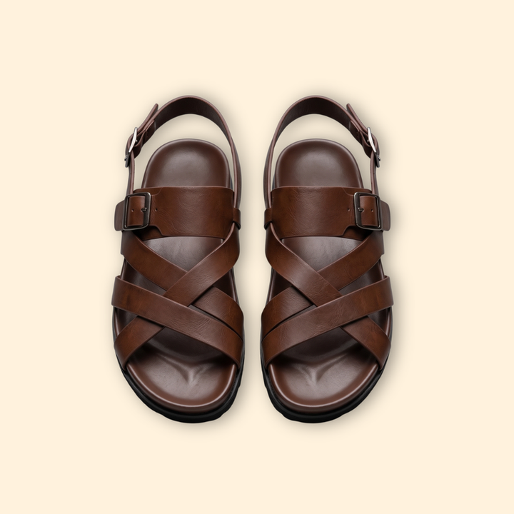 Men's Leather Sandals with Straps