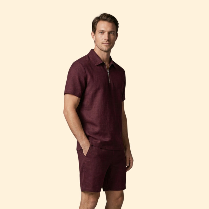 Men’s Lightweight Two-Piece Set with Zip Detail