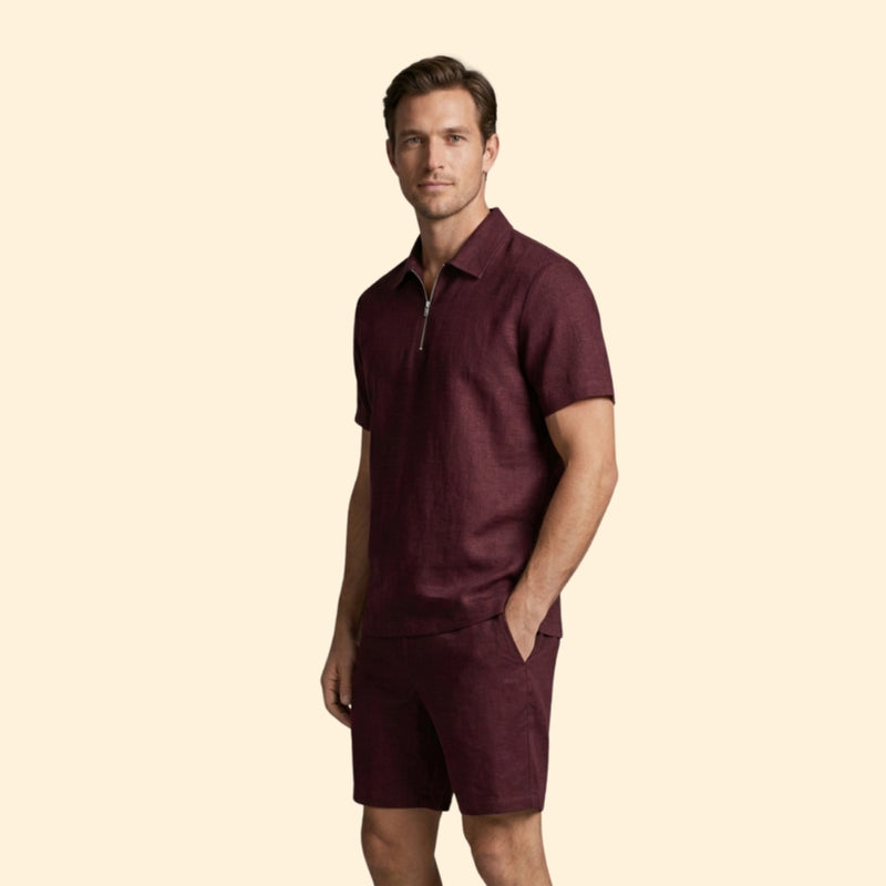 Men’s Lightweight Two-Piece Set with Zip Detail