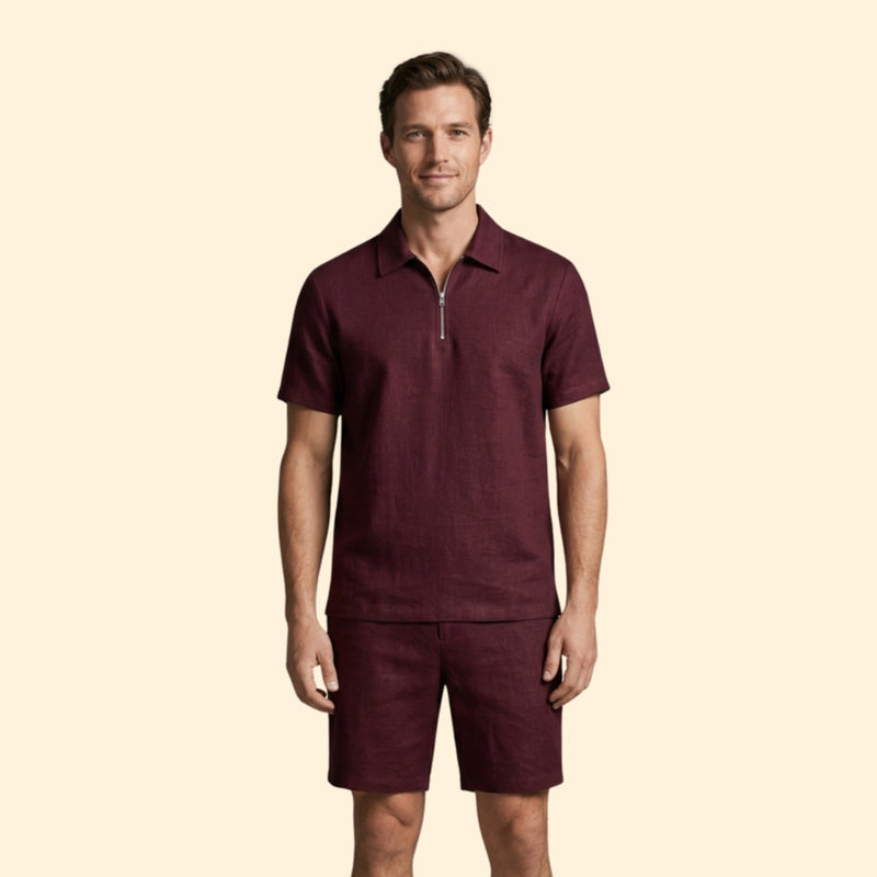 Men’s Lightweight Two-Piece Set with Zip Detail