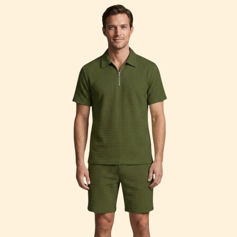 Men’s Lightweight Two-Piece Set with Zip Detail