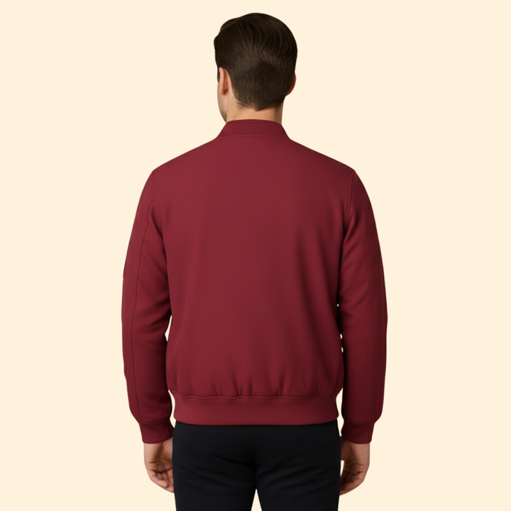 Men’s Bomber Jacket with Contrast Lining Design