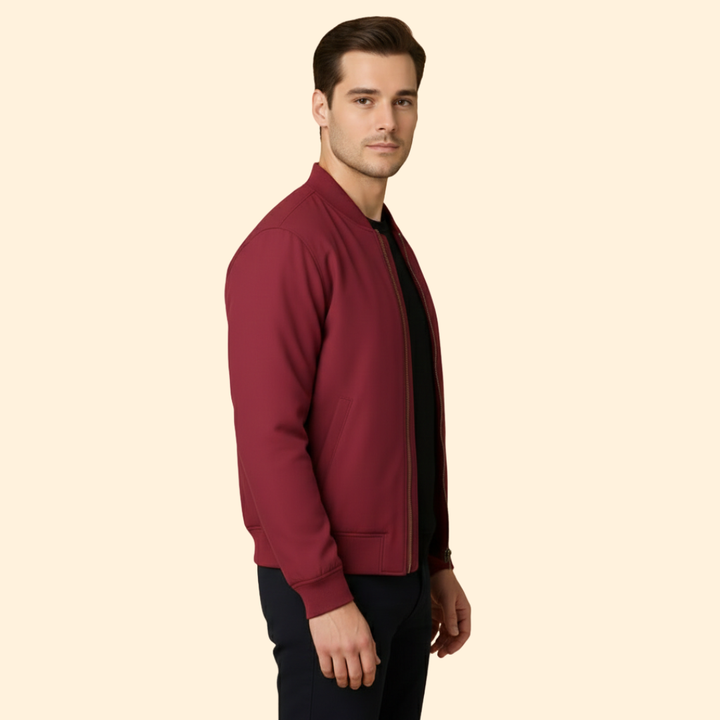 Men’s Bomber Jacket with Contrast Lining Design