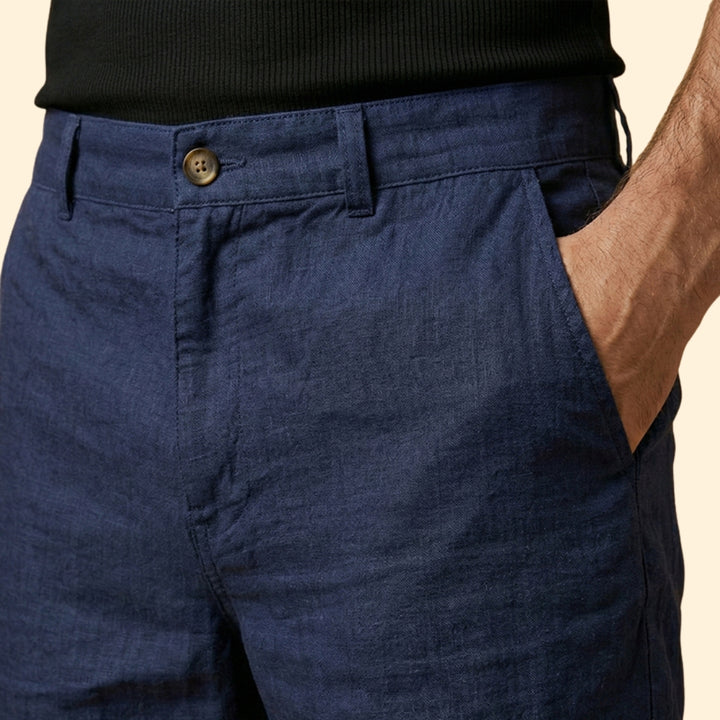 Men’s Linen Shorts with Button Fastening