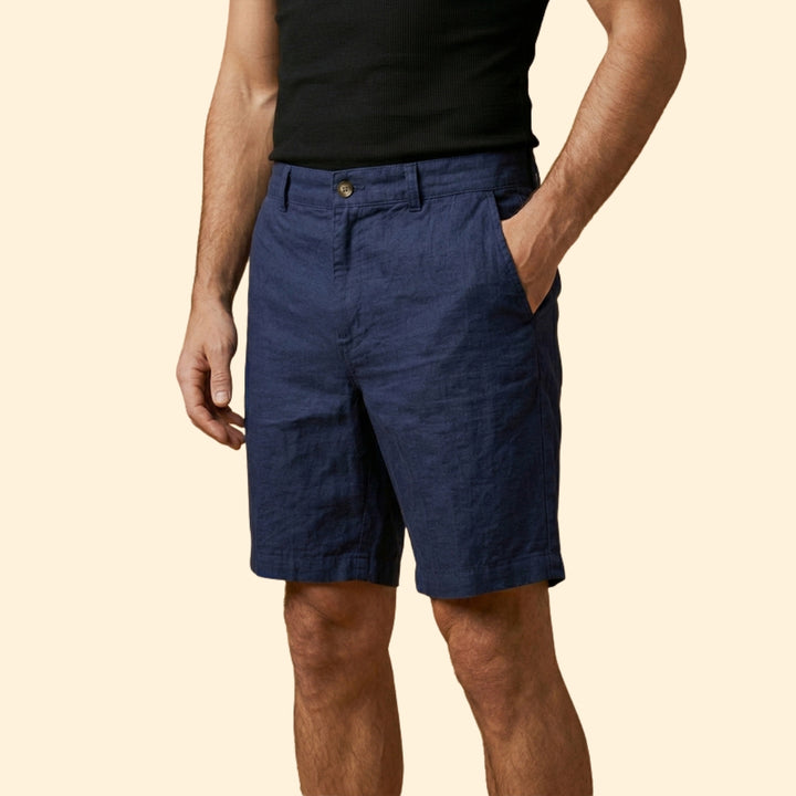 Men’s Linen Shorts with Button Fastening