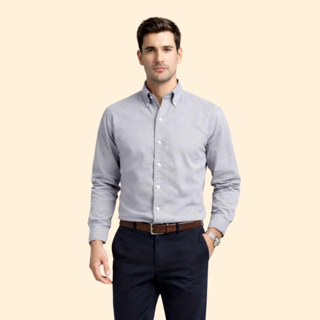 Men’s Long-Sleeve Shirt with Button Closure