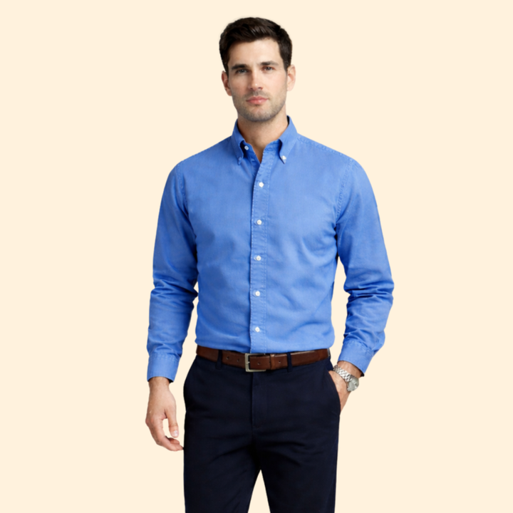 Men’s Long-Sleeve Shirt with Button Closure