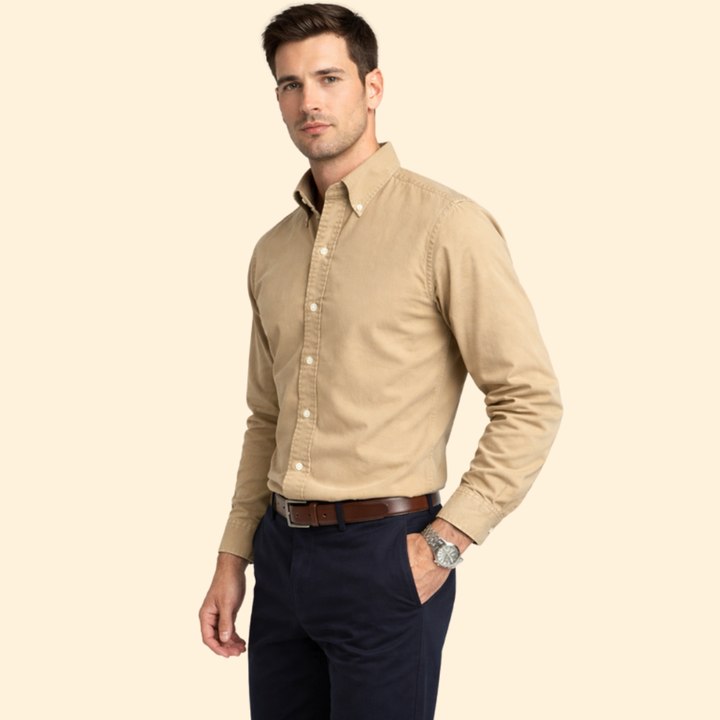 Men’s Long-Sleeve Shirt with Button Closure