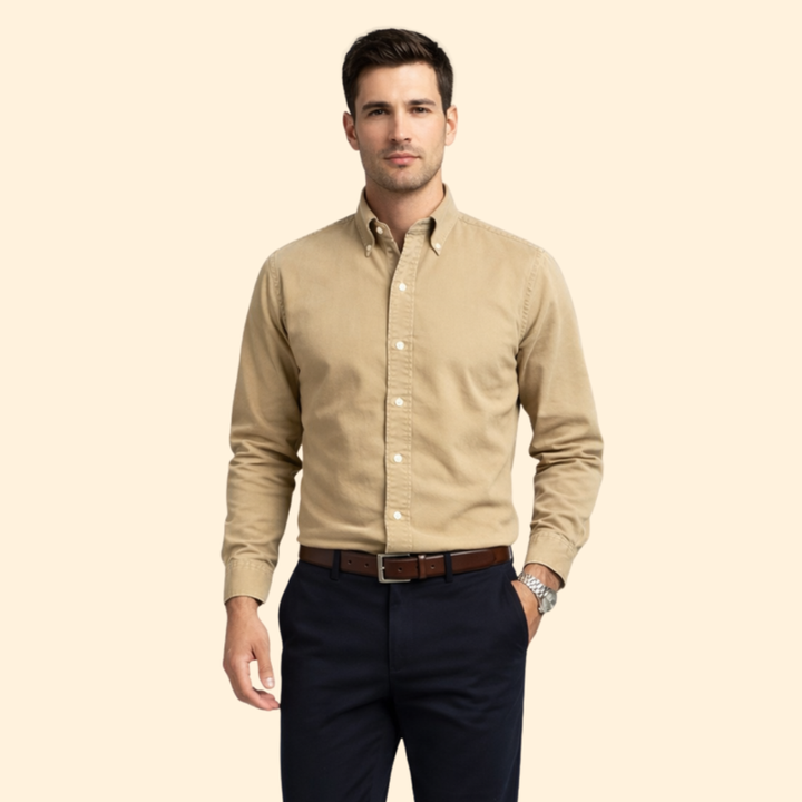 Men’s Long-Sleeve Shirt with Button Closure