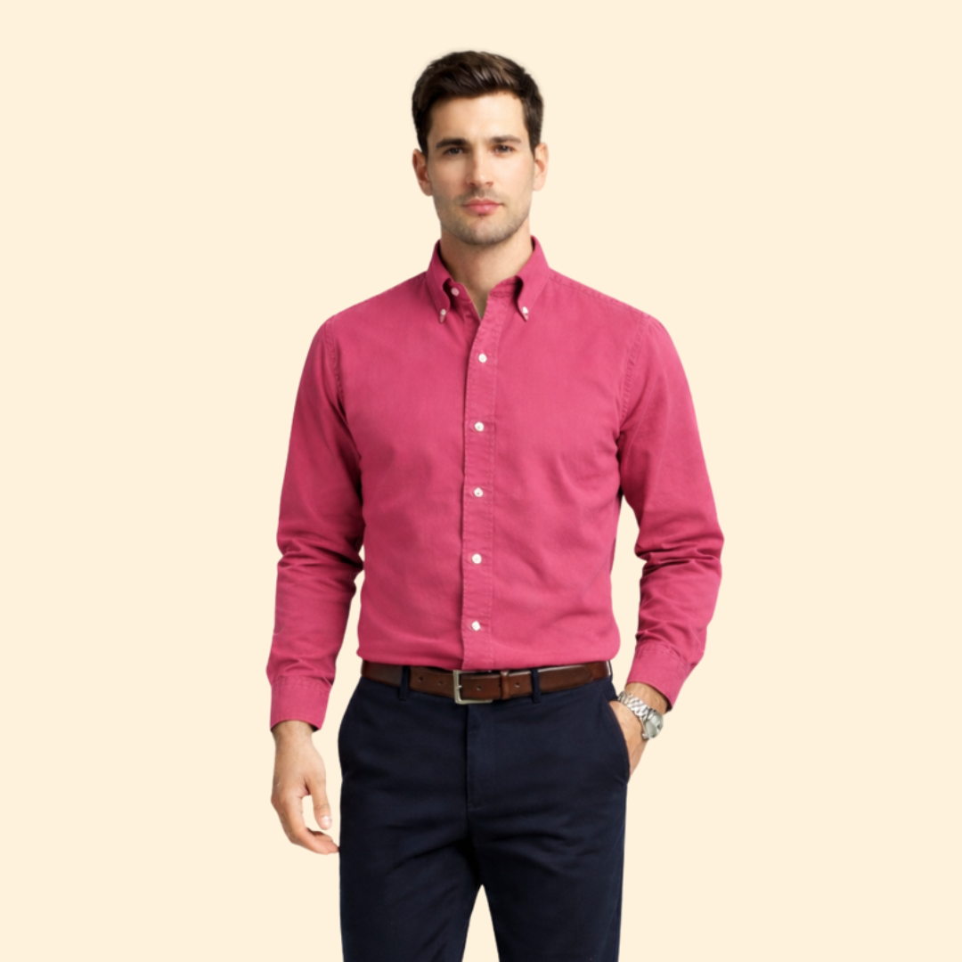 Men’s Long-Sleeve Shirt with Button Closure