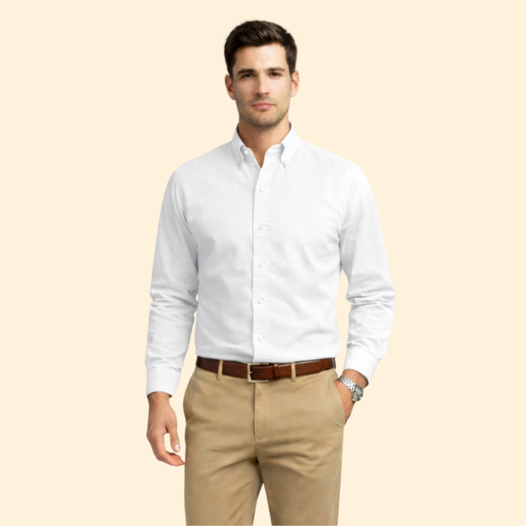 Men’s Long-Sleeve Shirt with Button Closure