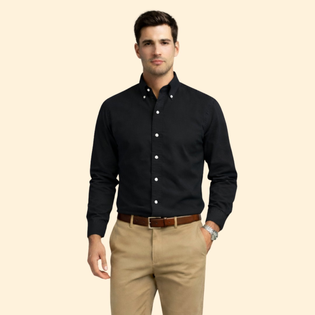 Men’s Long-Sleeve Shirt with Button Closure