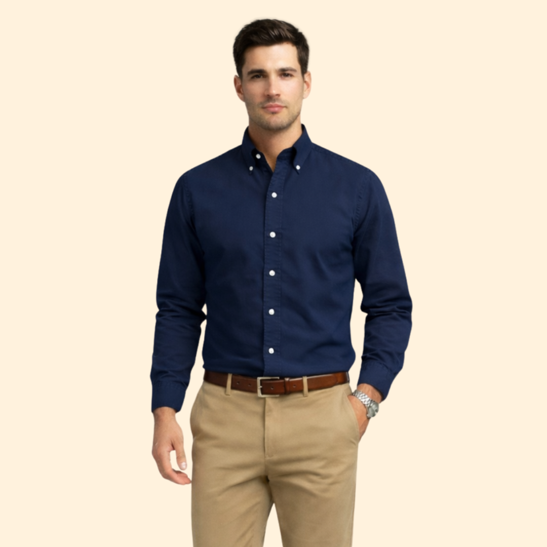 Men’s Long-Sleeve Shirt with Button Closure