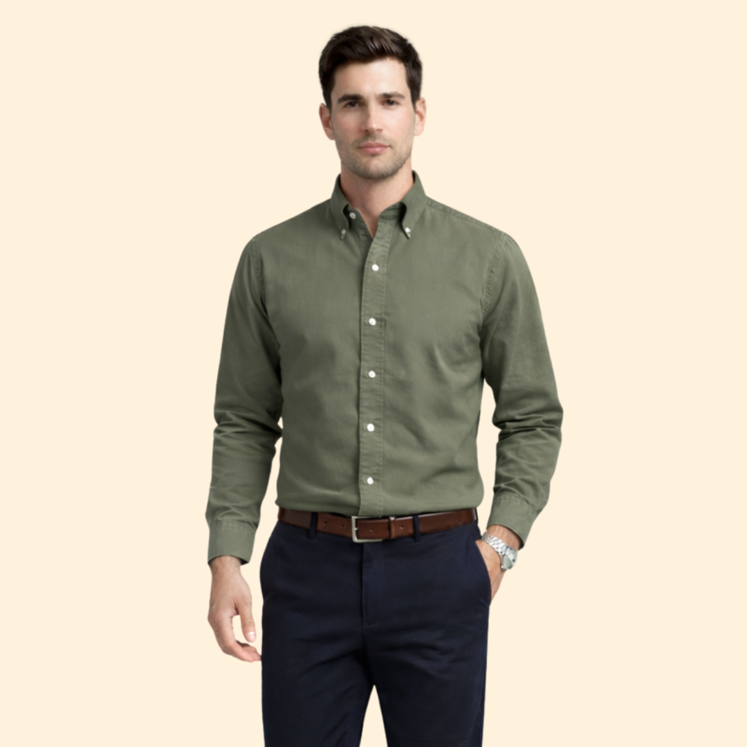 Men’s Long-Sleeve Shirt with Button Closure