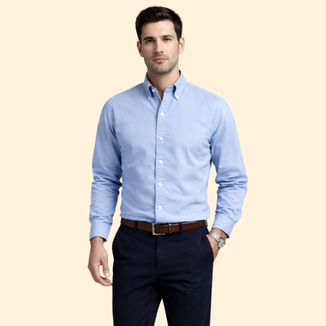 Men’s Long-Sleeve Shirt with Button Closure