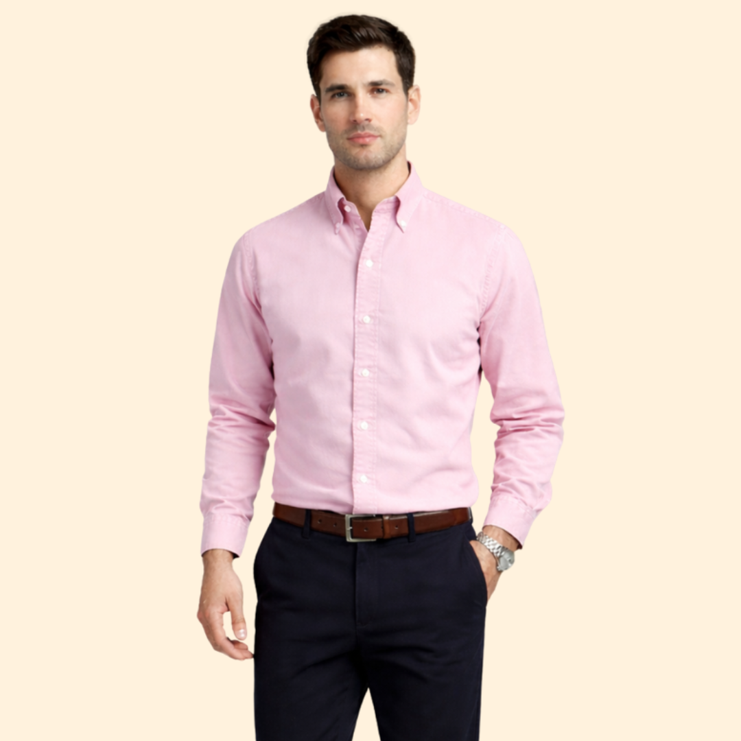Men’s Long-Sleeve Shirt with Button Closure