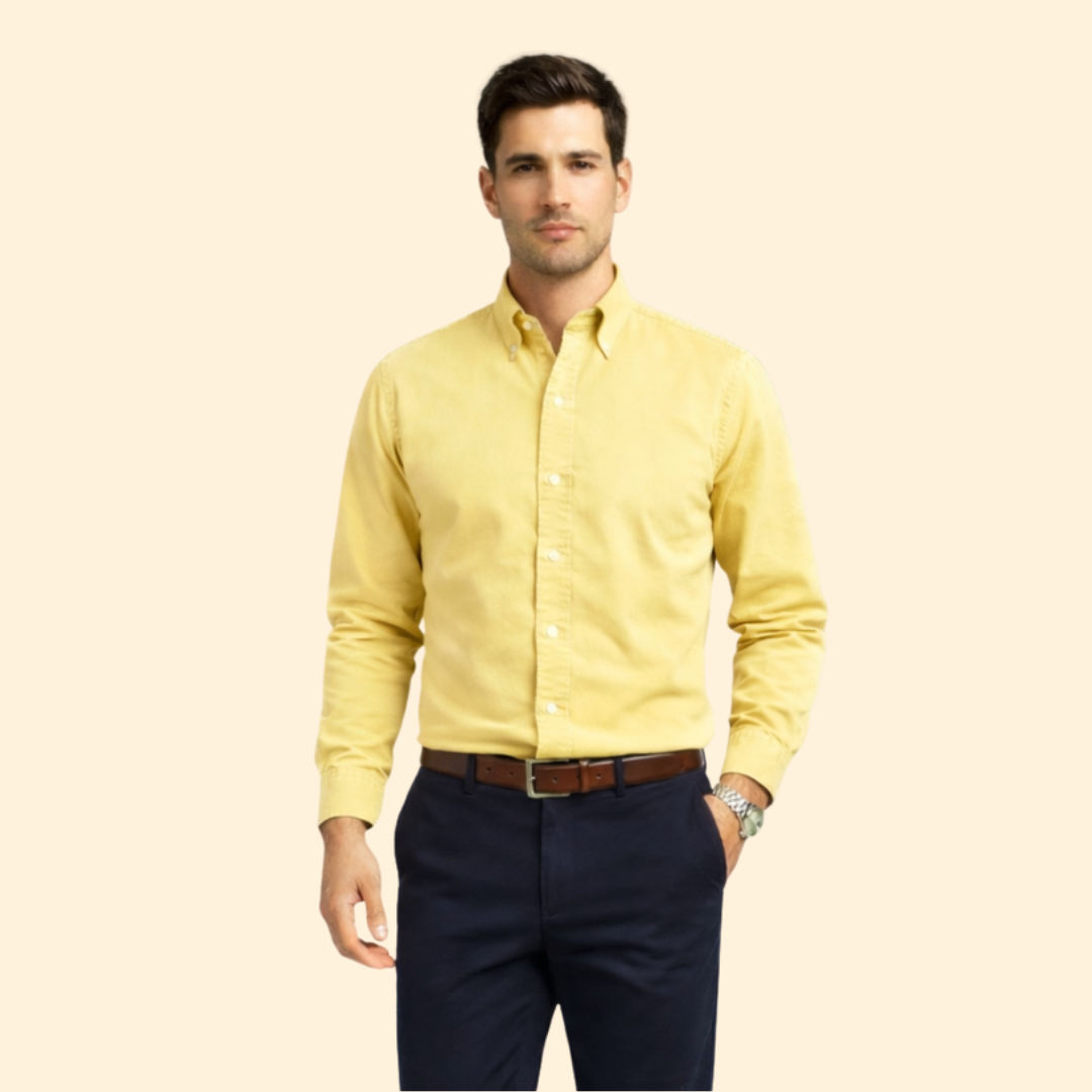 Men’s Long-Sleeve Shirt with Button Closure