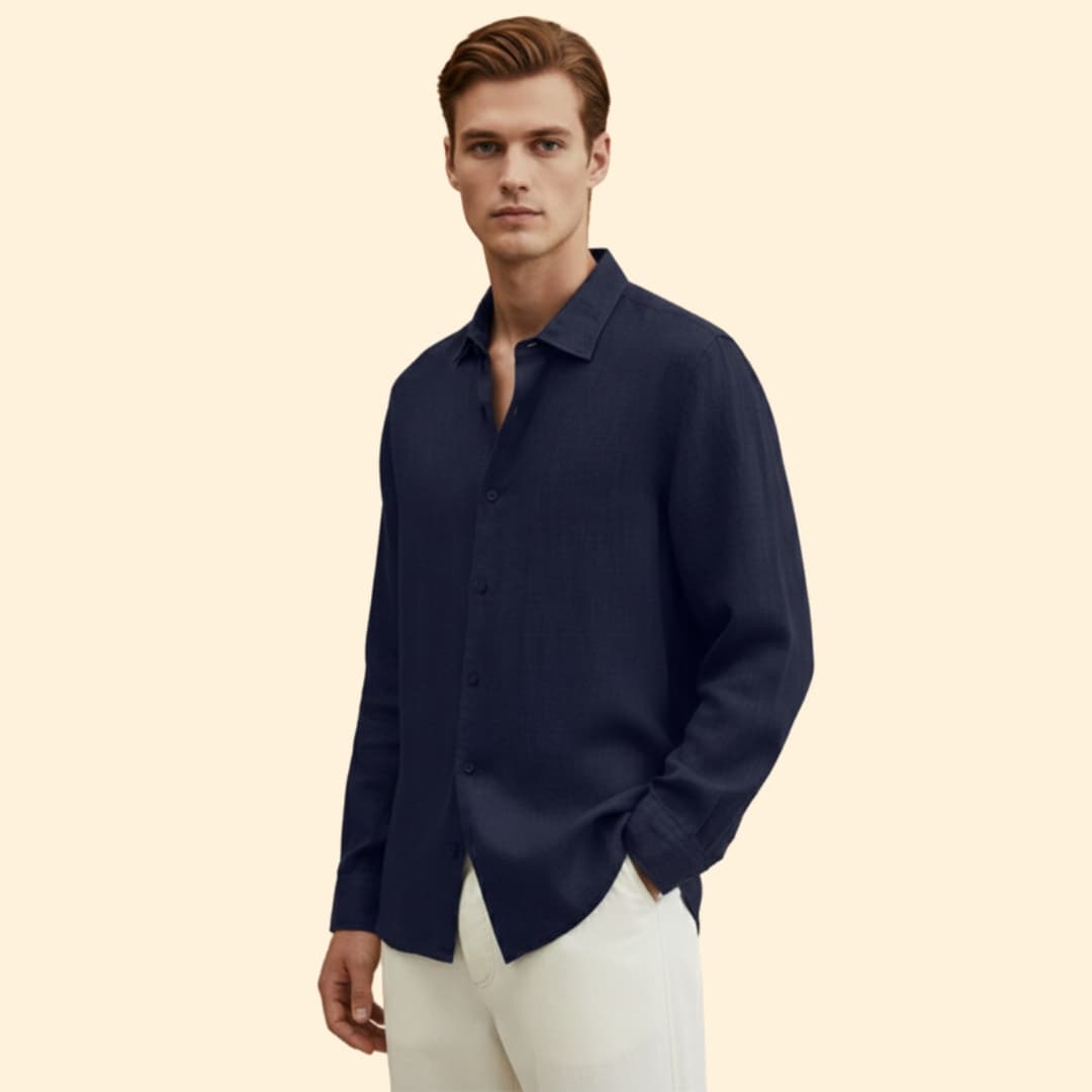 Men’s Long Sleeve Shirt with Button Placket