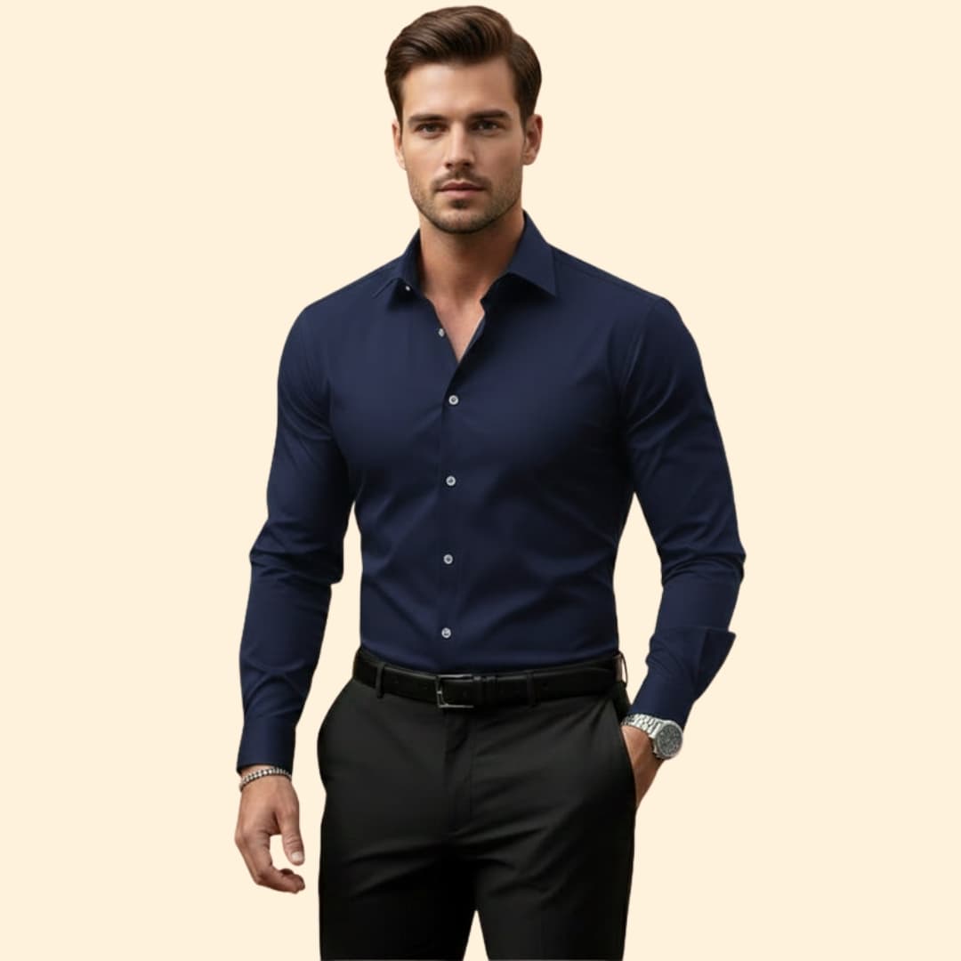 Men’s Long Sleeve Shirt with Classic Collar