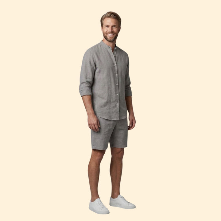 Men’s Long Sleeve Shirt with Relaxed Fit Shorts