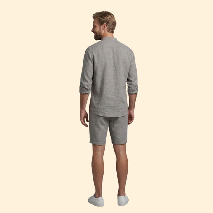 Men’s Long Sleeve Shirt with Relaxed Fit Shorts
