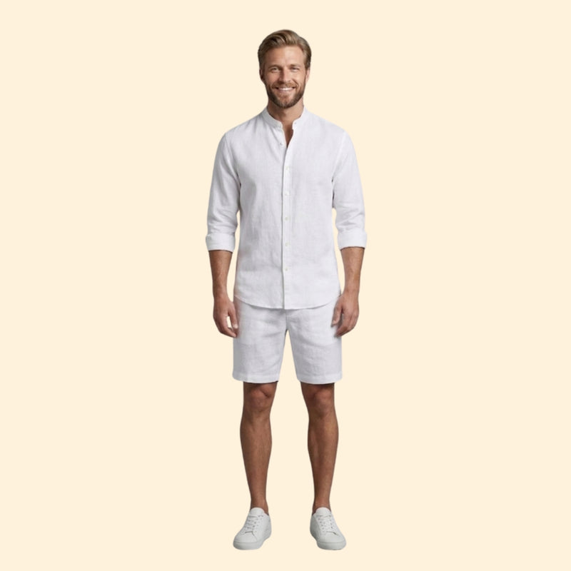 Men’s Long Sleeve Shirt with Relaxed Fit Shorts
