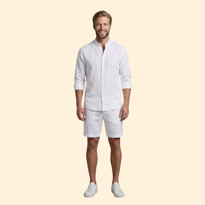 Men’s Long Sleeve Shirt with Relaxed Fit Shorts