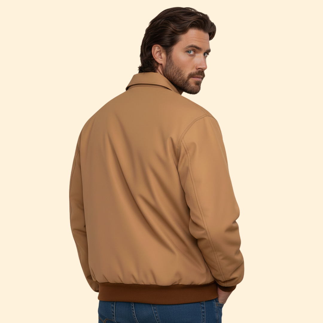 Men’s Bomber Jacket with Pointed Collar Design