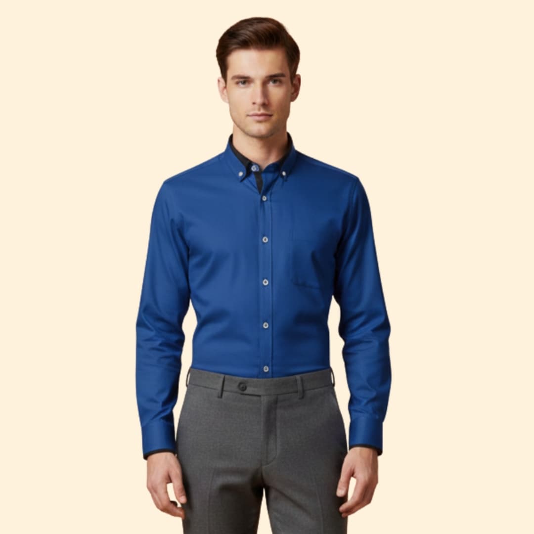Men’s Shirt with Contrasting Collar