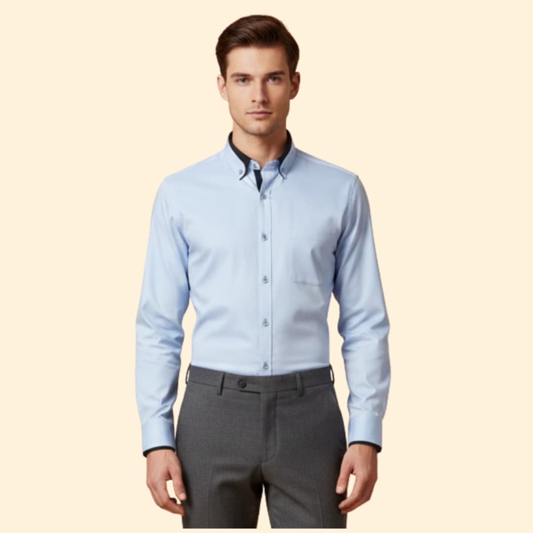 Men’s Shirt with Contrasting Collar