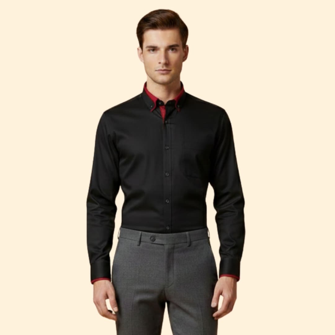 Men’s Shirt with Contrasting Collar