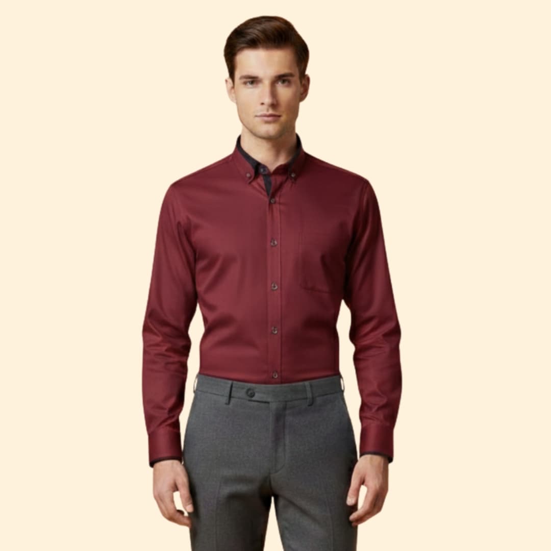 Men’s Shirt with Contrasting Collar