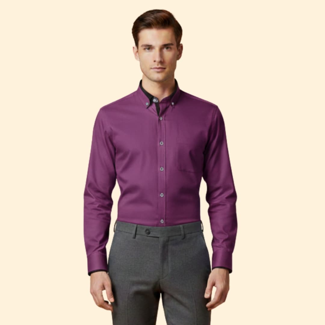 Men’s Shirt with Contrasting Collar