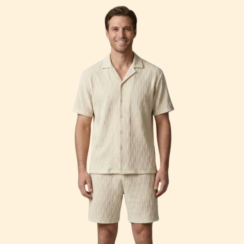 Men’s Short Set with Button-Down Shirt