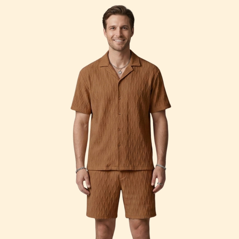 Men’s Short Set with Button-Down Shirt