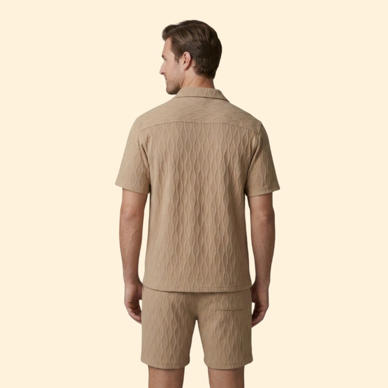Men’s Short Set with Button-Down Shirt