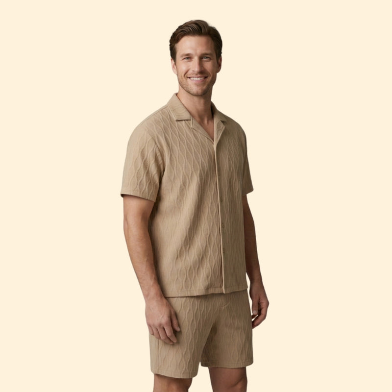 Men’s Short Set with Button-Down Shirt