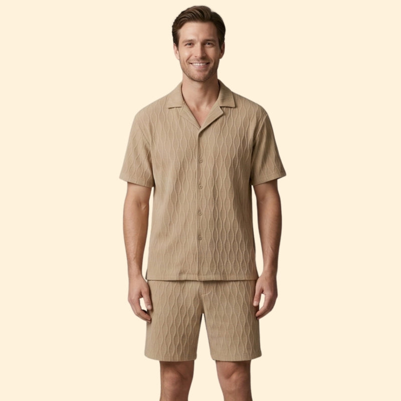 Men’s Short Set with Button-Down Shirt