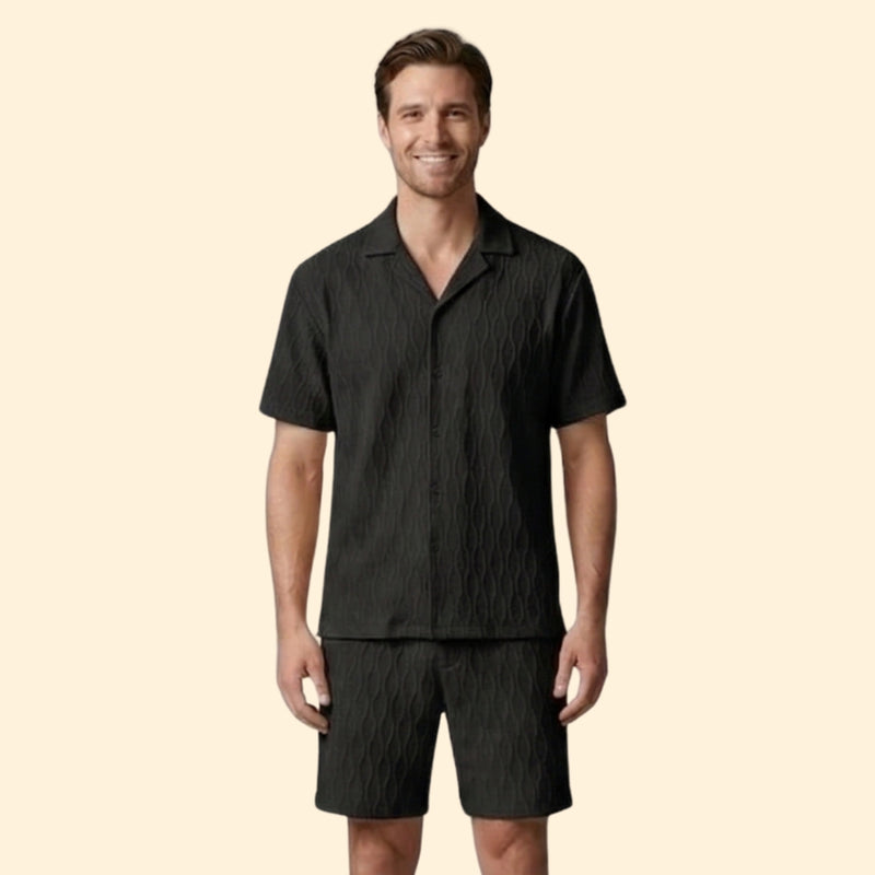 Men’s Short Set with Button-Down Shirt