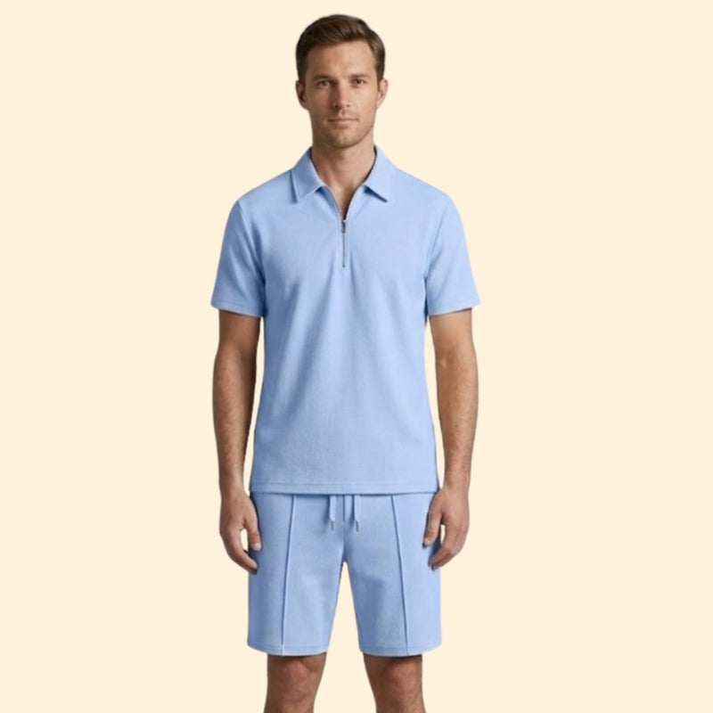 Men’s Short Sleeve Shirt and Casual Shorts Set