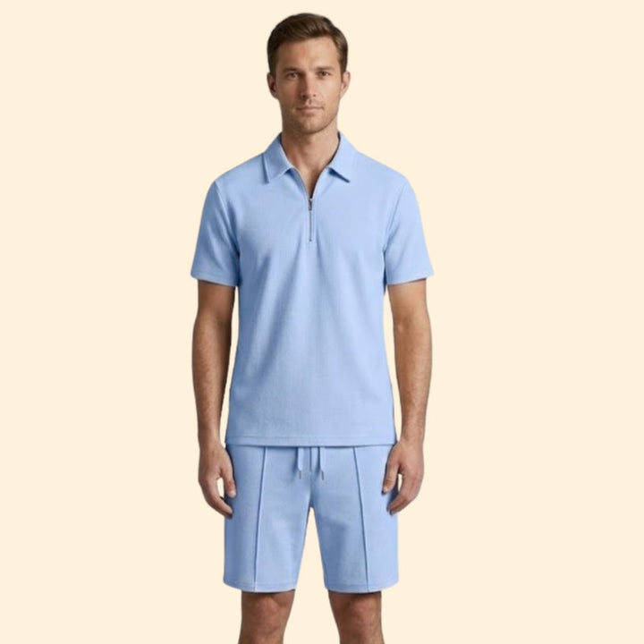 Men’s Short Sleeve Shirt and Casual Shorts Set