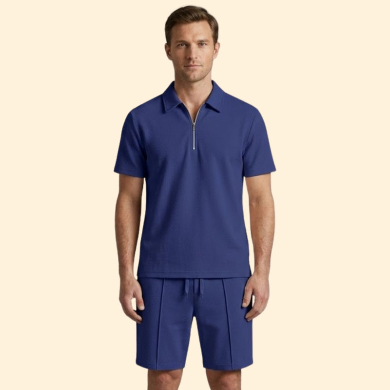 Men’s Short Sleeve Shirt and Casual Shorts Set