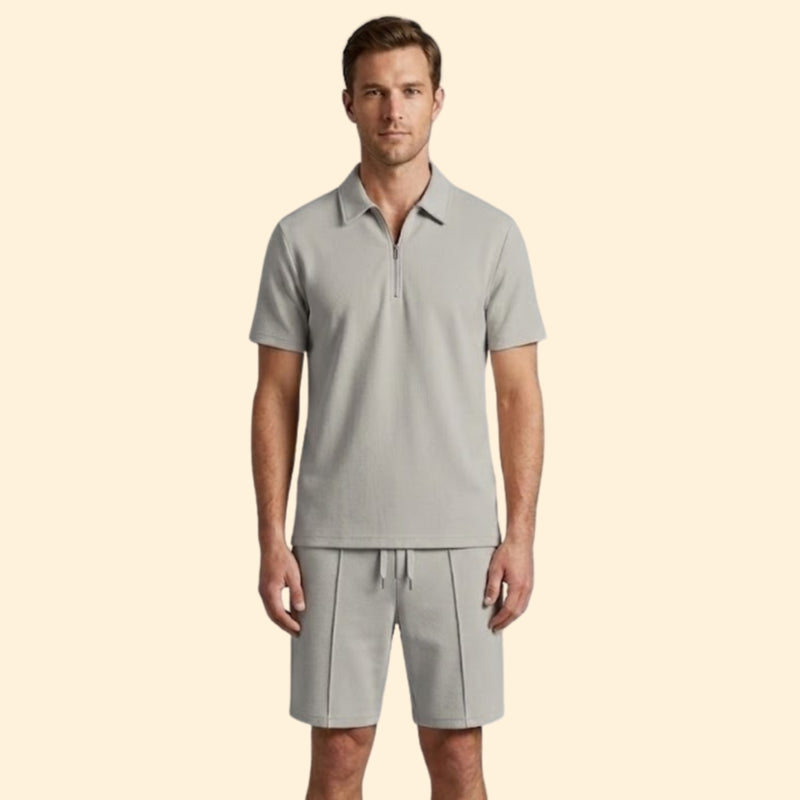 Men’s Short Sleeve Shirt and Casual Shorts Set